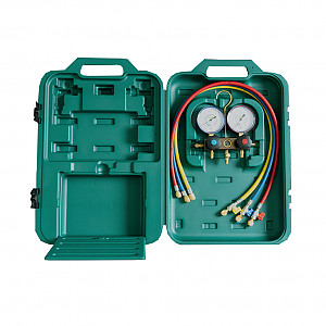 REFCO комплект (manifold) коллекторов для фреона R-452/R-448A/R-449A/R-404A/R-134A, 3 шланга 1/4 SAE с клапанами, 150cm, SM2-3 (4689012)