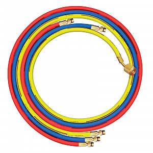 MASTERCOOL Шланг заправочный R1234yf без клапана L=1800мм / желтый (83722) / 1 шт.